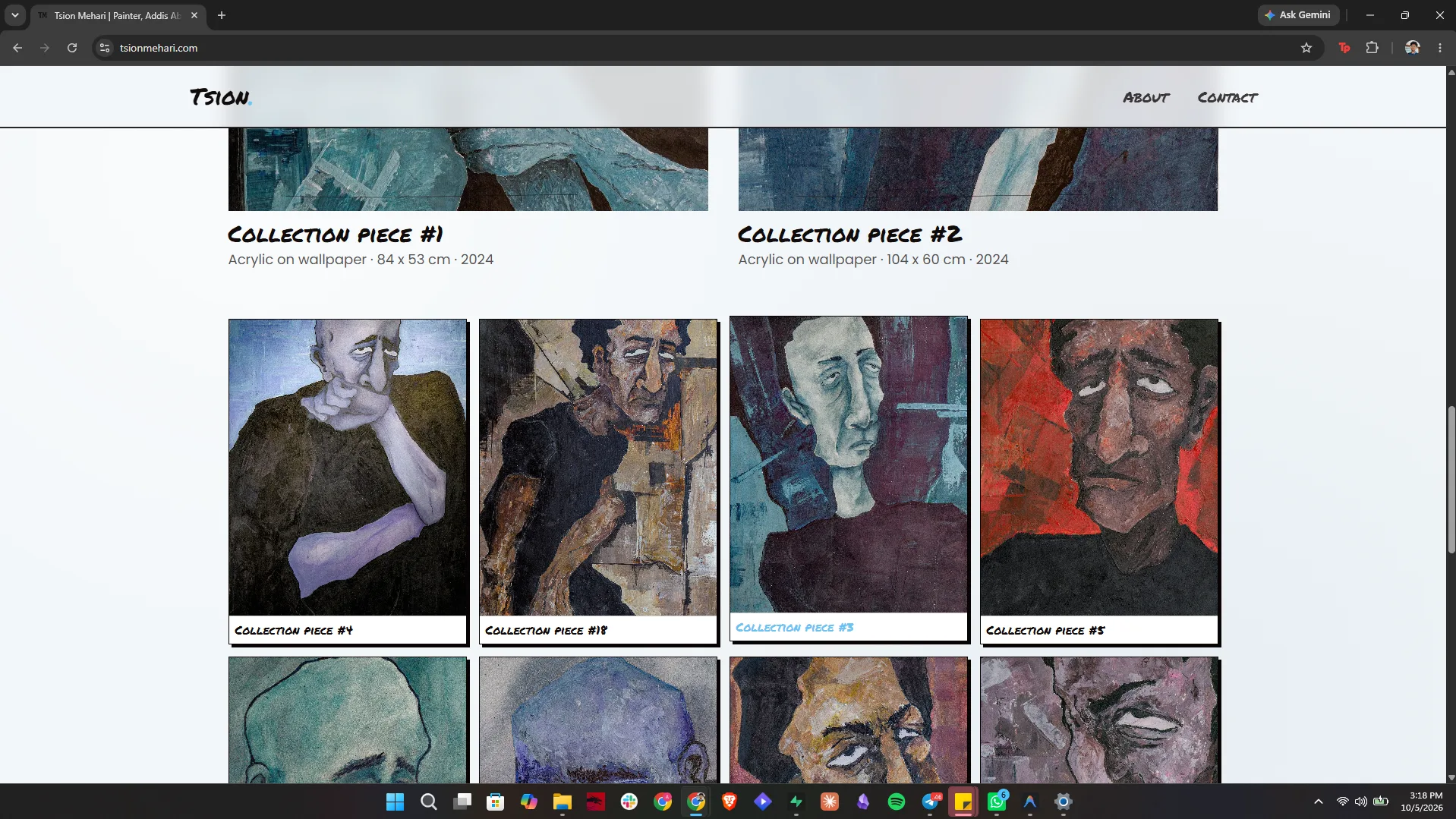 Tsion Mehari Artist Website — screen 4